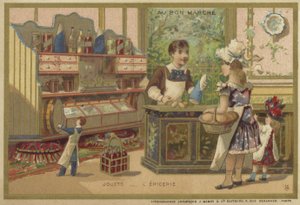 Au Bon Marché-Karten mit Kinderspielen von French School