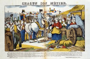 Rückkehr von der Insel Elba, Napoleon wurde von den Franzosen begeistert empfangen. Bild von Epinal