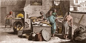 Bäckerei - Eine Bäckerei - „Die Große Enzyklopädie, oder Dictionnaire Raisonne des Sciences, des Arts et des Metiers“ von Denis Diderot und Jean d