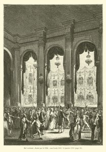 Kostümball, gegeben von der Stadt, unter Ludwig XVI, 23. Januar 1782 von French School