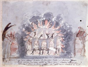 Ballettszene, die die Furien darstellt, spätes 17. Jahrhundert von French School