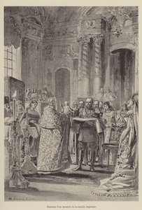 Taufe eines Mitglieds der kaiserlichen Familie (Gravur) von French School