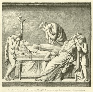 Basrelief des Grabsteins der Gräfin von Haro, Tochter des Marquis von Santa-Cruz von French School