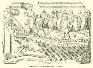 Basrelief des Tempels der Fortuna in Preneste (Gravur) von French School