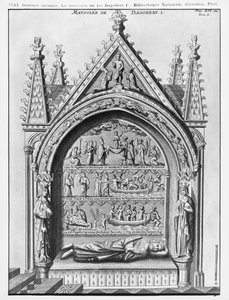 Basilika Saint-Denis, Mausoleum von Dagobert I. (605-39), König der Franken, restauriert von Adolphe Victor Geoffrey-Dechaume (1816-92) im Jahr 1862 von French School