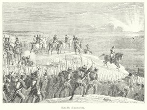 Schlacht von Austerlitz (Gravur) von French School
