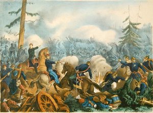 Schlacht von Bapaume, 3. Januar 1871, graviert von F. Wentzel, Paris