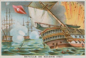 Schlacht von Navarino, 1827 von French School