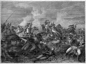 Schlacht von Saint-Dizier, 27. Januar 1814 (alliierten russischen Truppen gegen französische Gardedrachen) Schlacht von Saint Dizier - schöner Angriff der Gardedrachen - Schlacht der Gardedrachen gegen die Russen von Landskoi - in „Histoire de l