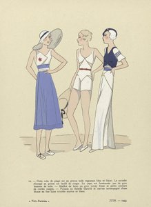 Strandbekleidung aus Tres Parisien, Juni 1933