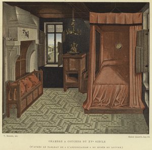 Schlafzimmer, 15. Jahrhundert von French School