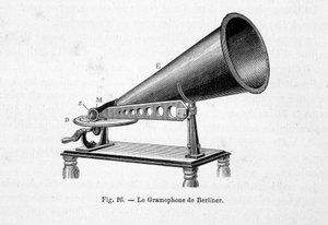 Berliners Phonograph - in „Die populäre Physik“ von E. Desbeaux von French School