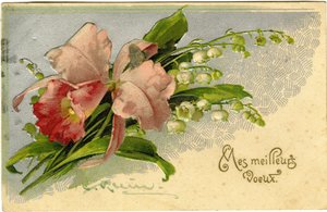 Beste Wünsche mit Maiglöckchen und Blumen