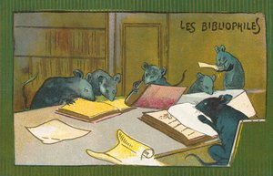 Bibliophile Ratten (Chromolithografie)