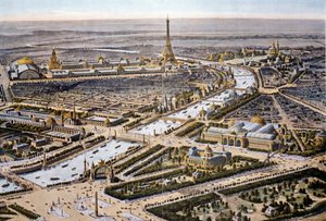 Vogelperspektive der Pariser Ausstellung von 1900 von French School