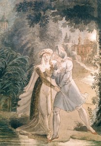 Blanca und Abon Hamet in den Gärten der Alhambra, aus 