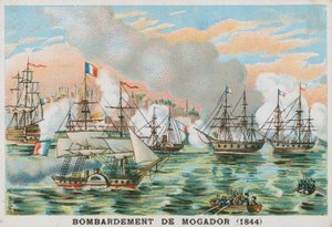 Bombardierung von Mogador, Marokko, durch die Franzosen, 1844 von French School