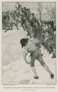 Bonaparte greift Schneeforts an der Schule von Brienne an von French School