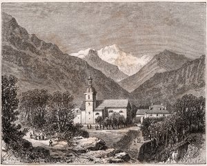 Brides-les-Bains - Savoie - Gravur in „France illustrée: Geographie, Geschichte, statistische Verwaltung“ von V.A. Malt-Brown. 1884