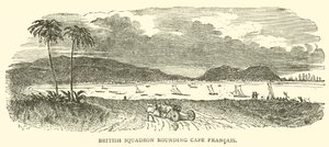 Britisches Geschwader um Kap Francais (Stich) von French School