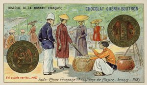 Bronzener 1-Centimes von einer Piastre, Französisch-Indochina von French School