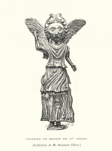 Bronzefigur des Sieges, 6. Jahrhundert (Stich) von French School