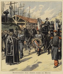 Beerdigung eines russischen Matrosen in Le Havre, Frankreich, 1897