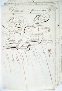 Kalligraphie: Blatt des Registers der Akademischen Gesellschaft für Schrift, 30 Floreal an IX
