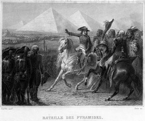 Ägyptische Expedition (1798-1801): Schlacht der Pyramiden (1798) - in „Revolution francaise“ von Thiers von French School