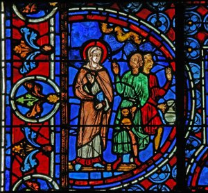 Hochzeit zu Kana: Maria sagt den Dienern, sie sollen tun, was Christus sagt