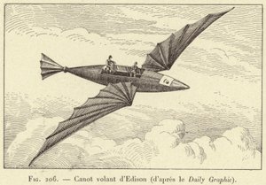 Flugboot von Edison (nach dem Daily Graphic) (Gravur) von French School
