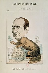 Karikatur von Baron Georges Eugene Haussmann (1809-91) als Biber, aus 