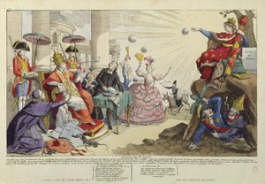 Karikatur der päpstlichen Bullen des 18. Jahrhunderts von French School