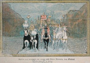 Karikatur des französischen Literaturkritikers Ferdinand Brunetiere (1849-1906), um 1900