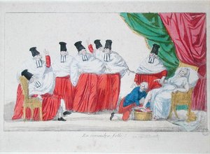 Karikatur der Geburt der französischen Verfassung