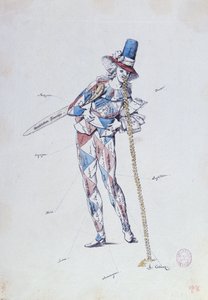 Karikatur, die französische aristokratische Emigranten satirisch darstellt, ca. 1792