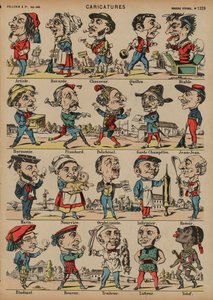 Karikaturen (Farbstich) von French School