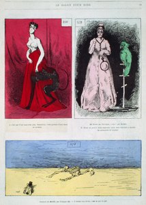 Karikaturen von Malern, Henri Regnault, Edouard Manet, Gustave Guillaumet, Illustration aus Le Salon pour Rire von French School