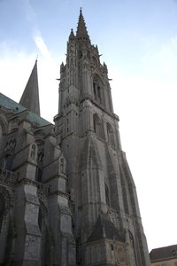 Kathedrale von Chartres, Nordfassade mit dem Uhrpavillon von French School