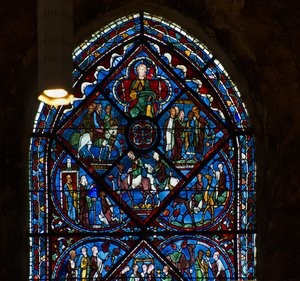 Kathedrale von Chartres, Buntglasfenster: das Leben von Joseph, Detail von French School