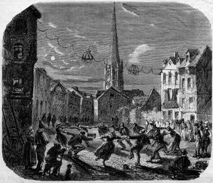 Katholisches Fest: ein Reigen während des Festes von Sankt Johannes in Harfleur