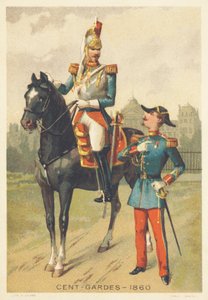 Centengudes im Jahr 1860 (Elite-Kavalleriekorps der persönlichen Garde von Kaiser Napoleon III., gegründet 1854, aufgelöst 1870)