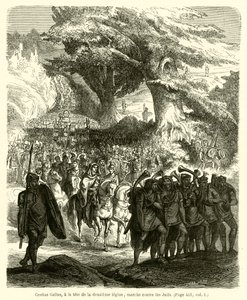 Cestius Gallus, an der Spitze der zwölften Legion, marschiert gegen die Juden (Gravur) von French School