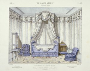 Chambre de Jeune Fille, aus Le Garde-Meuble, veröffentlicht in Paris, ca. 1890