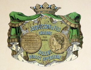 Champagneretikett für Jacquesson & Fils, Champagne Sillery Marque, Mitte des 19. Jahrhunderts von French School