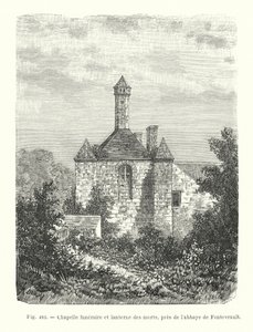 Begräbniskapelle und Totenlaterne, nahe der Abtei von Fontevrault von French School