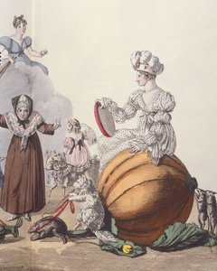 Charaktere aus einer Farce Die sechs Pantoffeln oder Rendez-vous der Aschenputtel, ca. 1810 von French School