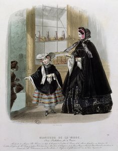Wohltätigkeit in einer Konditorei, Illustration aus Moniteur de la Mode, 1852