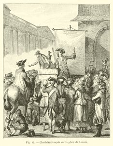 Französischer Scharlatan auf dem Place du Louvre von French School