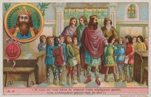 Karl der Große, Gründer des Karolingischen Reiches (768-814) von French School